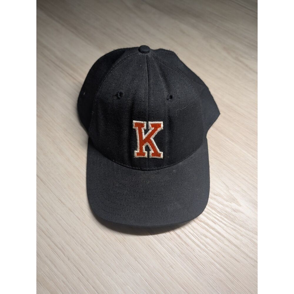 Black Baseball Cap with Orange & White “K” Embroidered Logo – Used – No Tags